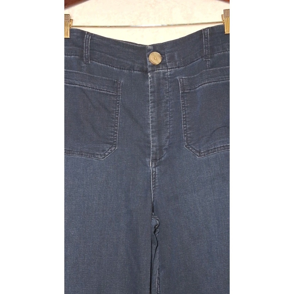 Anthropologie Maeve The Colette Pants Women's 31 Navy Wide Leg High Rise - Picture 3 of 10